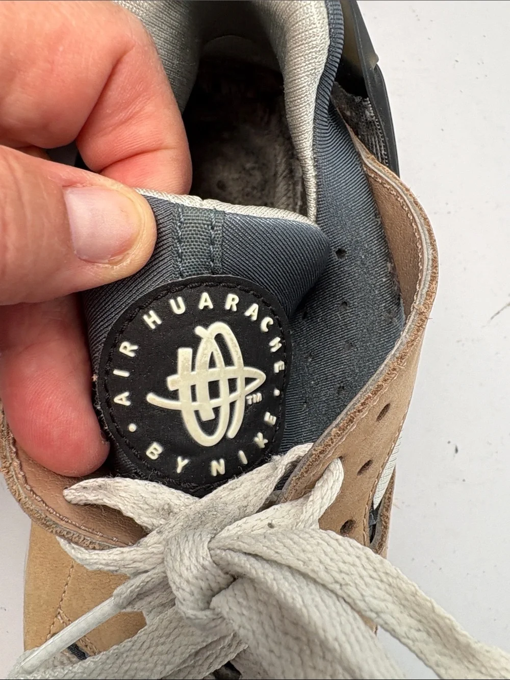 📪 Nike Air Huarache Beige, Gray & Black sneakers, athletic shoes, tennis shoes